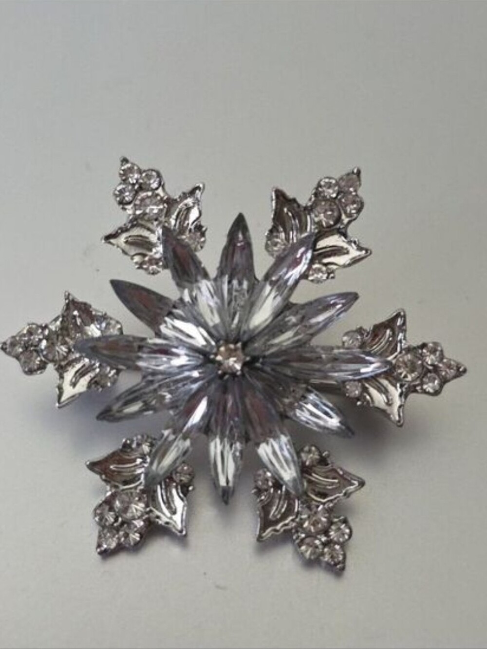 Snowflake Brooch Loaded with  Simulated diamonds